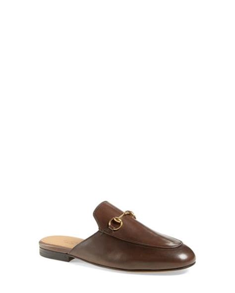 brown gucci mules